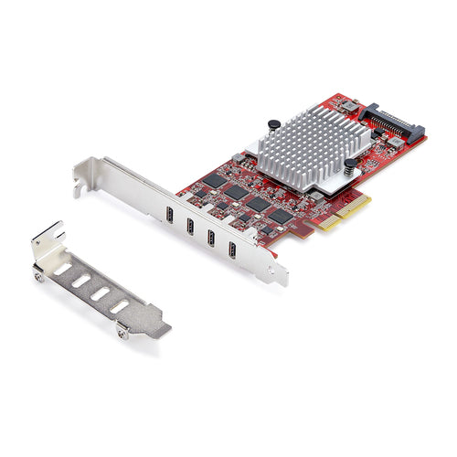 USB PCIe Card StarTech 4-Port USB-C 10Gbps Expansion Windows/Linux/macOS - P10Q4C-USB-CARD