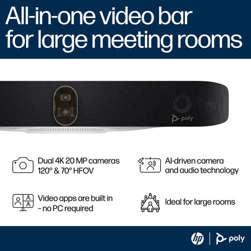 HP Poly Studio X72 All-In-One Video Bar video conferencing system
