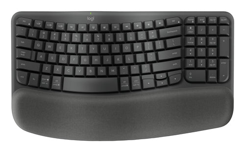 Wireless Full-size Logitech Wave Keys Keyboard QWERTY Graphite Membrane