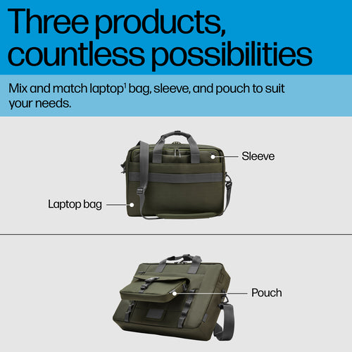 HP 15.6" Modular Laptop Bag - Lightweight Messenger Case for Business
