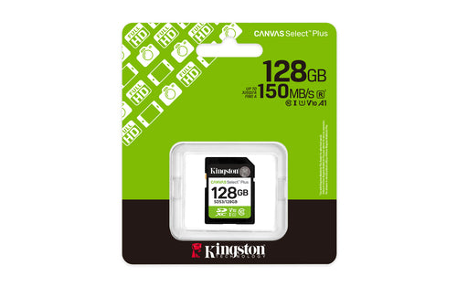 128GB Kingston Technology Canvas Select Plus Gen3 SDXC Card 150MB/s UHS-I C10