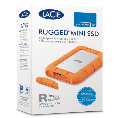 External Hard Drive LaCie Rugged Mini 5TB USB 3.2 Gen 1 Orange - STJJ5000400