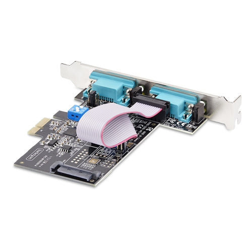 2-Port Serial PCIe Card RS232 RS422 RS485 DB9 Interface Black