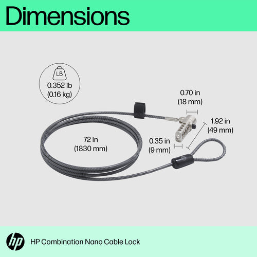 HP Nano Combination cable lock