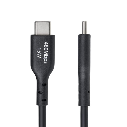 USB-A to USB-C Charging Cable 6in 15cm 3A USB 2.0 Black