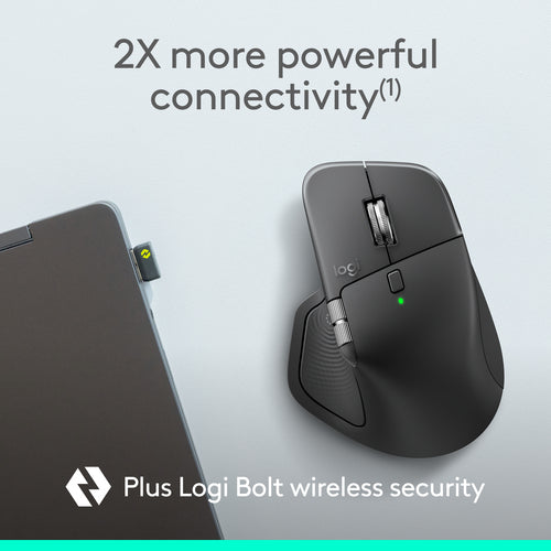 Mouse Logitech MX Master 4 8000 DPI Wireless Bluetooth Right-Hand Graphite - 910-007617