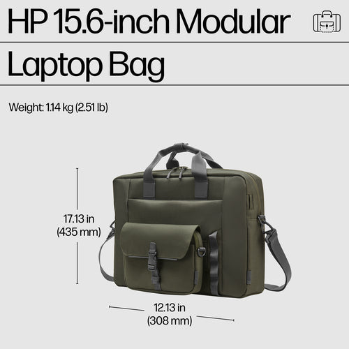 HP 15.6" Modular Laptop Bag - Lightweight Messenger Case for Business
