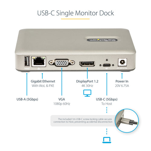 USB-C Docking Station StarTech DKM30CHDPD 4K Video 65W PD 4-Port Hub