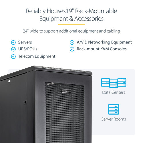 42U Server Rack Cabinet 4-Post Industrial Network Storage 907 kg Capacity
