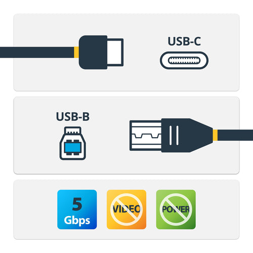 USB Cable StarTech.com USB-C to USB-B 2m USB 3.0 Male/Male - USB315CB2M