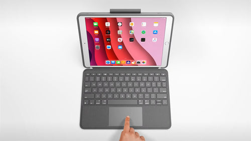 Mobile Device Keyboard Logitech Combo Touch QWERTZ Compact Touchpad for Apple