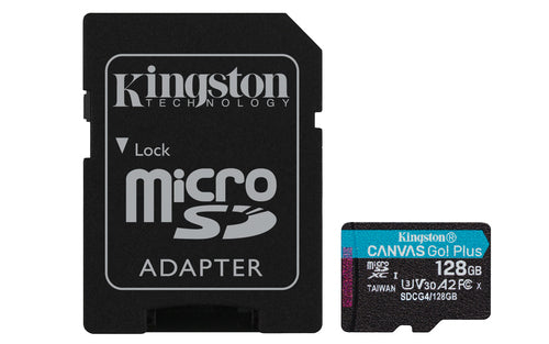 128GB MicroSDXC Kingston Canvas Go Plus 200MB/s A2 U3 V30 Card