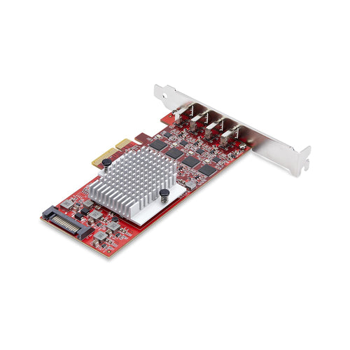 USB PCIe Card StarTech 4-Port USB-C 10Gbps Expansion Windows/Linux/macOS - P10Q4C-USB-CARD