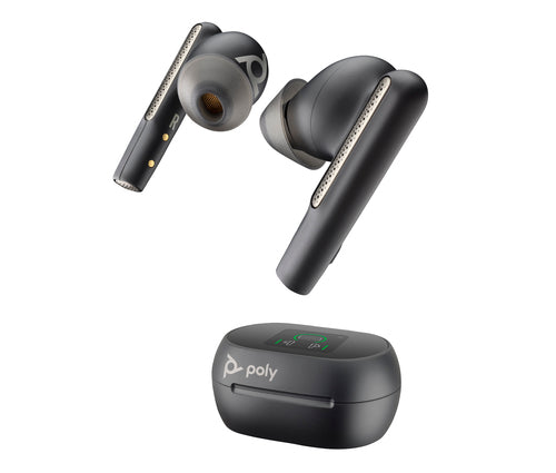 HP Poly Voyager Free 60+ UC M Carbon Black Earbuds +BT700 USB-C Adapter +Touchscreen Charge Case
