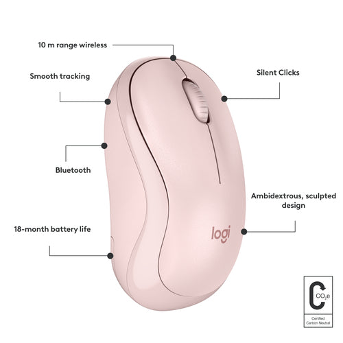 Mouse Logitech M240 Silent 4000 DPI RF Wireless Bluetooth Ambidextrous - 910-007121