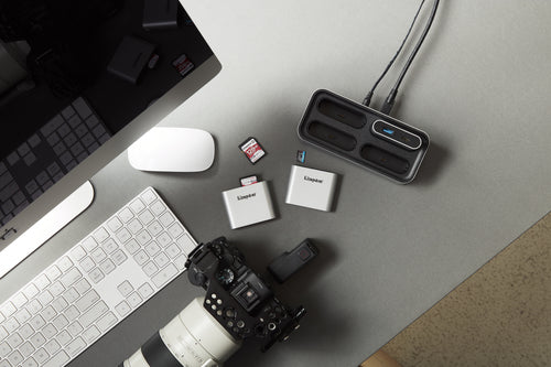 Kingston Workflow SD Reader - USB3.2 Gen1, Dual-Slot, SDHC/SDXC Compatible, Black/Silver