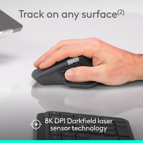 Mouse Logitech MX Master 4 8000 DPI Wireless Bluetooth Right-Hand Graphite - 910-007617