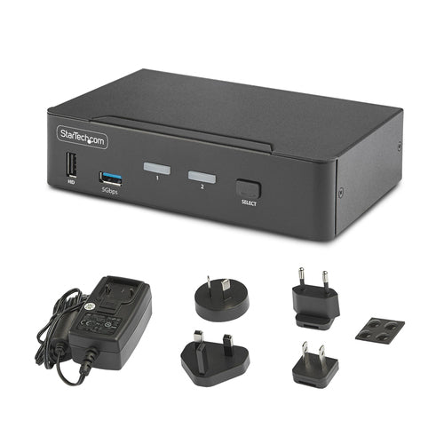 2-Port KVM Switch 8K 60Hz DisplayPort USB 3.0 TAA Compliant