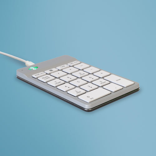 Ergonomic Wired Numeric Keypad R-Go Tools USB White 1.5m