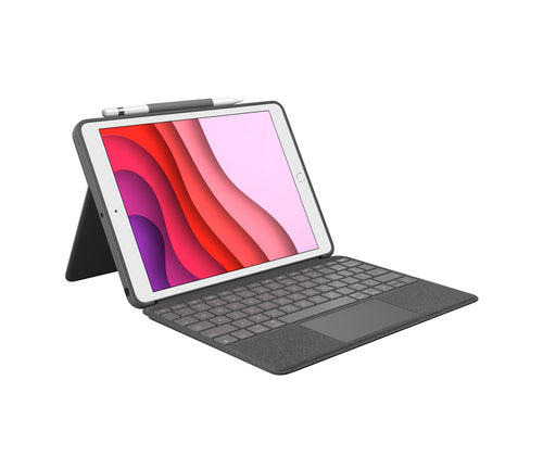 Mobile Device Keyboard Logitech Combo Touch QWERTZ Compact Touchpad for Apple
