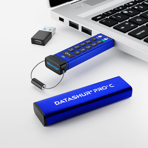 USB Type-C Flash Drive iStorage datAshur PRO+C 32GB FIPS 140-3 Encryption 310MB/s