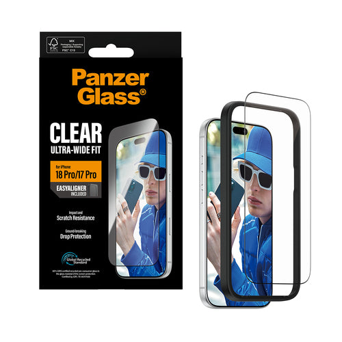 PanzerGlass ® Screen Protector iPhone 18 Pro | 17 Pro | Ultra-Wide Fit w. EasyAligner