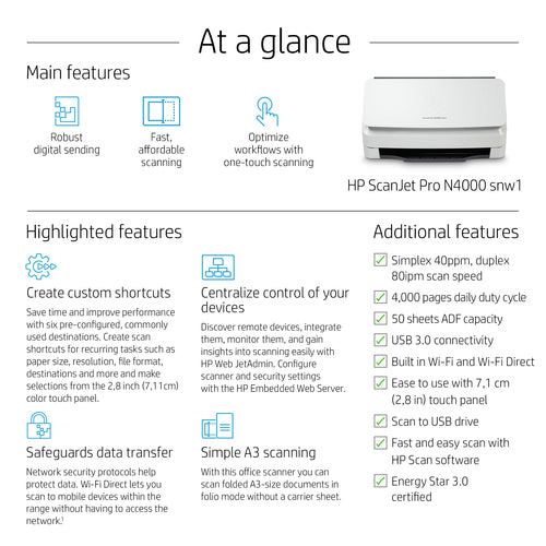 HP ScanJet Pro N4000 snw1