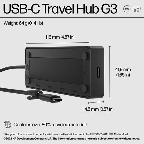 HP USB-C Travel Hub G3