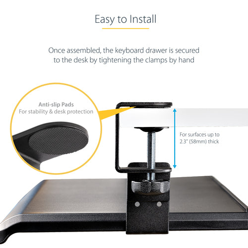 StarTech.com KEYBOARD-TRAY-CLAMP1 desktop sit-stand workplace