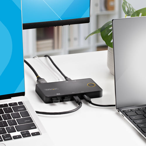 2-Port USB-C KVM Switch 4K 60Hz HDMI Dual Power Delivery