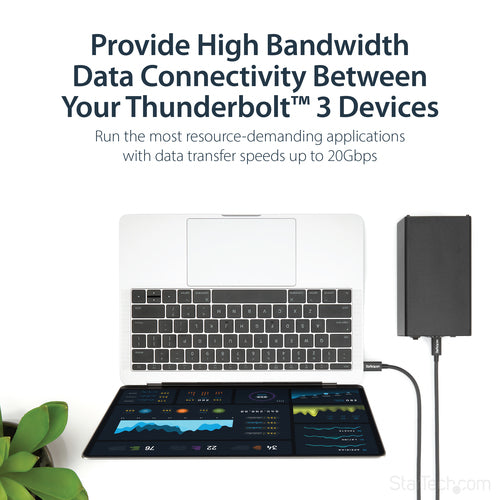 Thunderbolt Cable StarTech.com TBLT3MM1M 20Gbps 100W PD 4K Male-Male 1m - TBLT3MM1M
