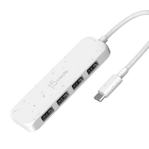USB-C to 4-Port Type-A Hub j5create JCH341EW 10000Mbit/s Eco-Friendly ABS