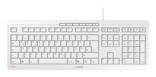 Full-Size Mechanical USB Wired Keyboard CHERRY STREAM QWERTZ White