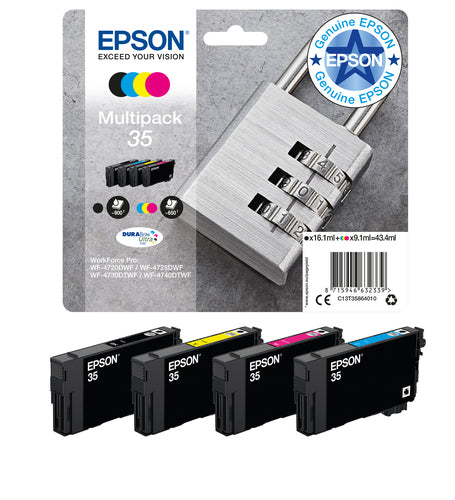 Ink Cartridge Epson Padlock C13T35864010 4-Colors Standard Yield - C13T35864010