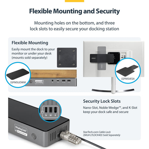 USB 3.2 Gen 2 Type-C Laptop Dock StarTech.com DK30C2DPEPRN 10Gbps
