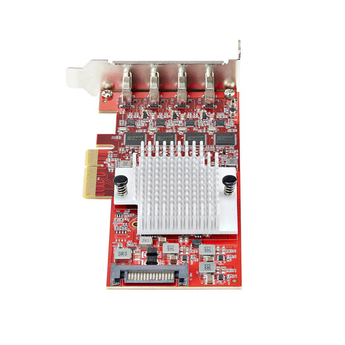 4-Port USB Type-C PCIe Expansion Card 10Gbps Red