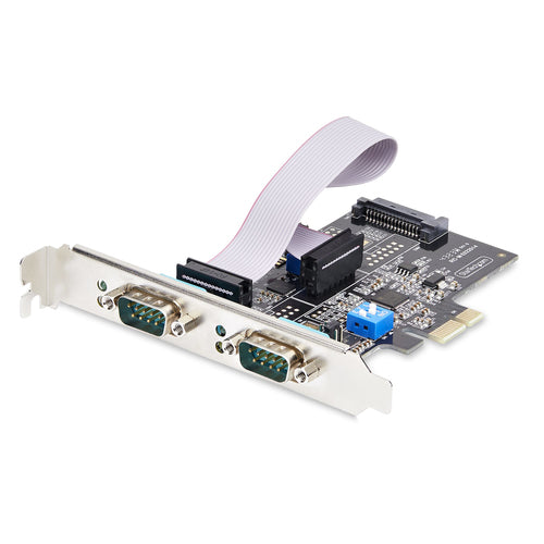 2-Port Serial PCIe Card RS232 RS422 RS485 DB9 Interface Black