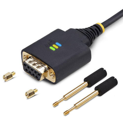 USB to Null Modem Serial Adapter Cable 3ft Black RS232 FTDI