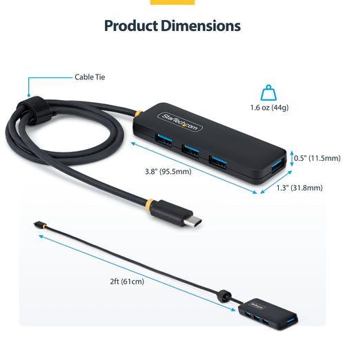 4-Port USB-C Hub StarTech.com 5Gbps Portable USB 3.2 Mini Hub