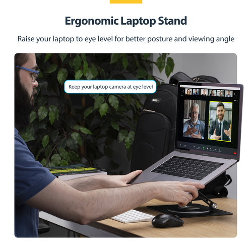 Laptop Stand StarTech.com ATFR-LAPTOP-RISER 360° Swivel Ergonomic Adjustable Tray Aluminum - ATFR-LAPTOP-RISER