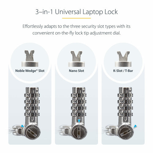 Cable Lock 6.6ft for Laptop Security - StarTech.com Universal Laptop Lock TAA Compliant