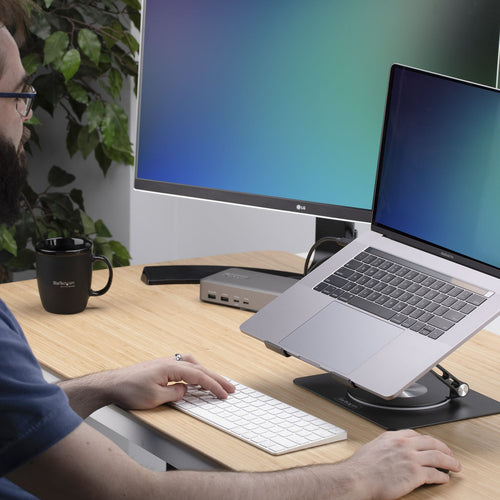 Laptop Stand StarTech.com ATFR-LAPTOP-RISER 360° Swivel Ergonomic Adjustable Tray Aluminum - ATFR-LAPTOP-RISER