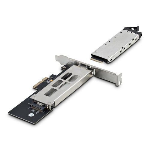 M.2 NVMe SSD to PCIe x4 Mobile Rack Black Silver Tool-less Installation