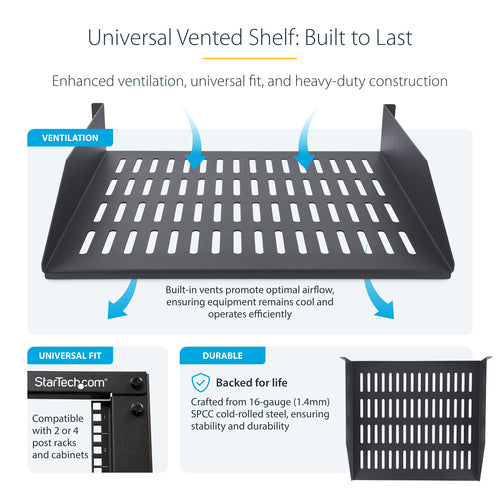 StarTech.com CABSHELFV2U-16-RACK rack accessory