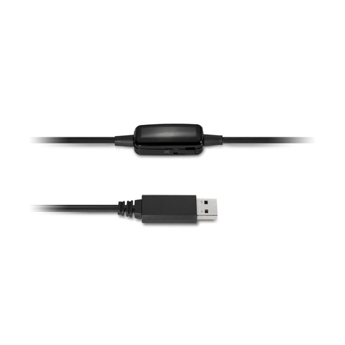 Wired USB-A Headset Kensington K33065WW Microphone Volume Control Black