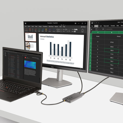 USB-C to Dual HDMI Adapter 4K 60Hz 100W Power Delivery StarTech.com