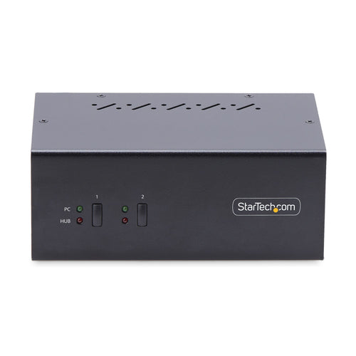 2-Port Dual-Monitor DisplayPort KVM Switch 4K 60Hz USB Hub