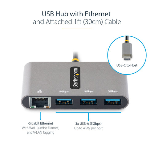 StarTech.com HB30C3A1GEA2 laptop dock/port replicator