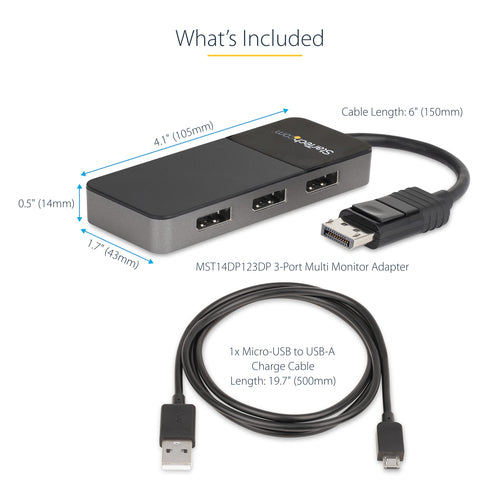 Video Splitter StarTech.com MST14DP123DP 3-Port Multi Monitor 4K 7680x4320