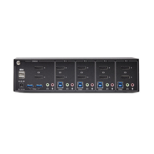 KVM Switch StarTech.com P4DD46A2 4-Port Dual-Monitor 4K 60Hz 2x USB 5Gbps - P4DD46A2-KVM-SWITCH